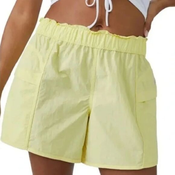 NWOT Free People In The Wild Shorts Yellow Medium - Picture 1 of 6